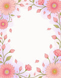 Soft Pink Floral Vine Pattern Rug