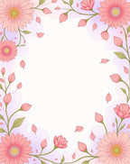 Soft Pink Floral Vine Pattern Rug