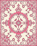 Pink Floral Tones Mandala Inspired Design Rug