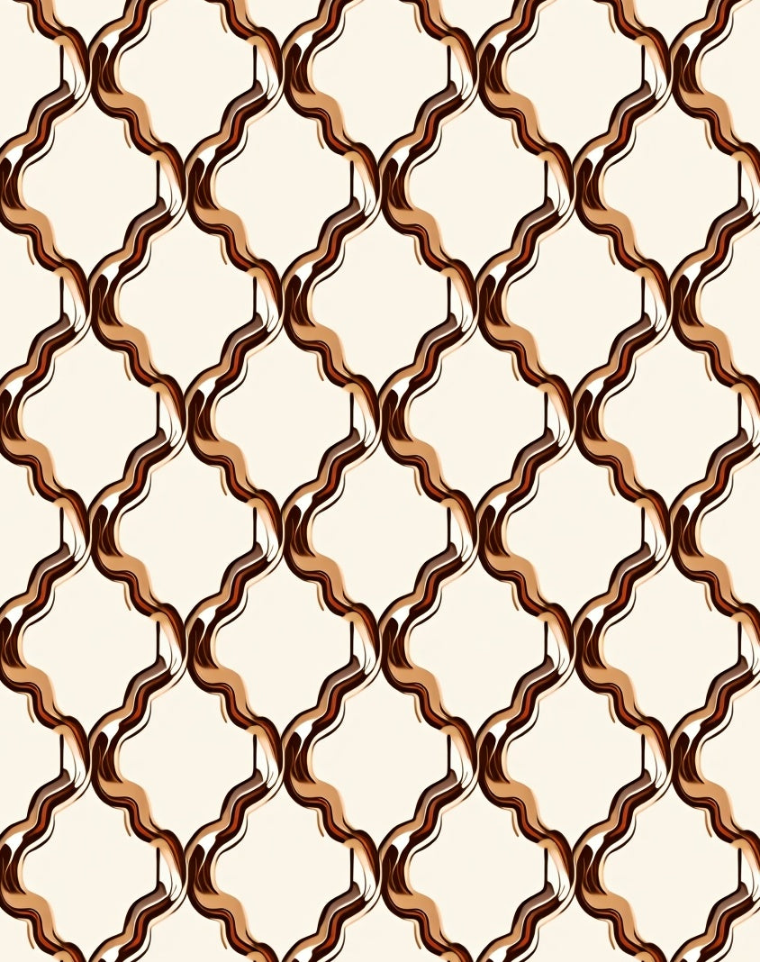 Arabesque Style Warm Tones Pattern Rug