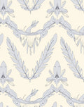 Pale Grey Feather Motif Pattern Rug
