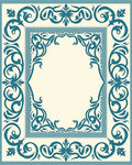 Ornate Teal Scrollwork Classic Pattern Rug