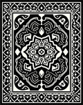 Bold Black White Intricate Mandala Rug