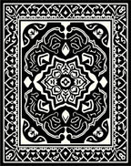 Bold Black White Intricate Mandala Rug