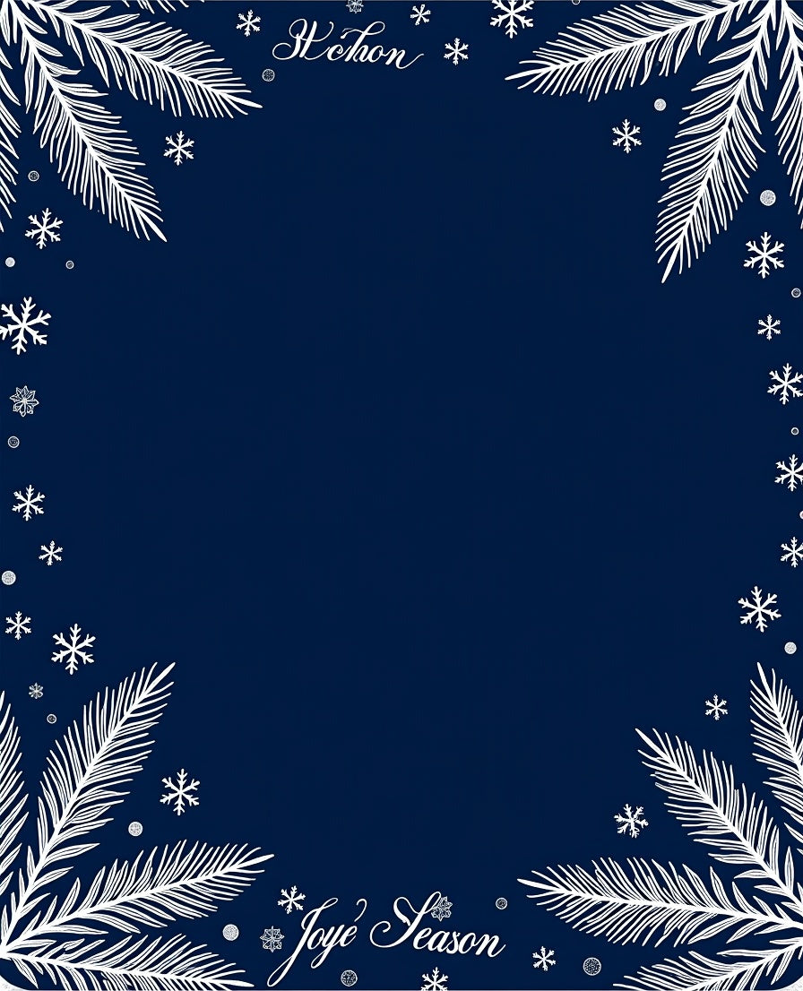 Winter White Pine Snowflakes Rug
