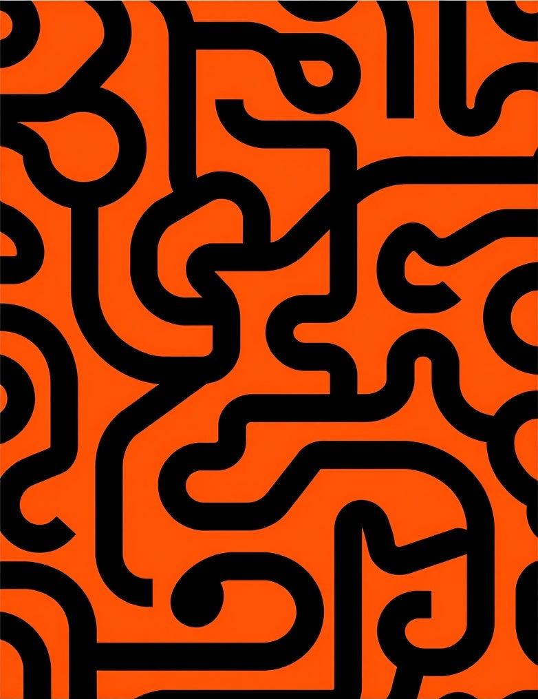Bold Abstract Winding Lines Rug