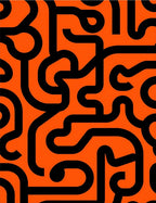 Bold Abstract Winding Lines Rug