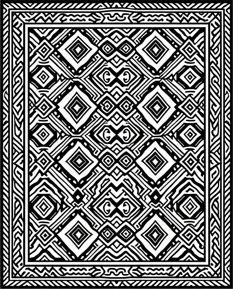 Bold Abstract Diamond Patterned Rug