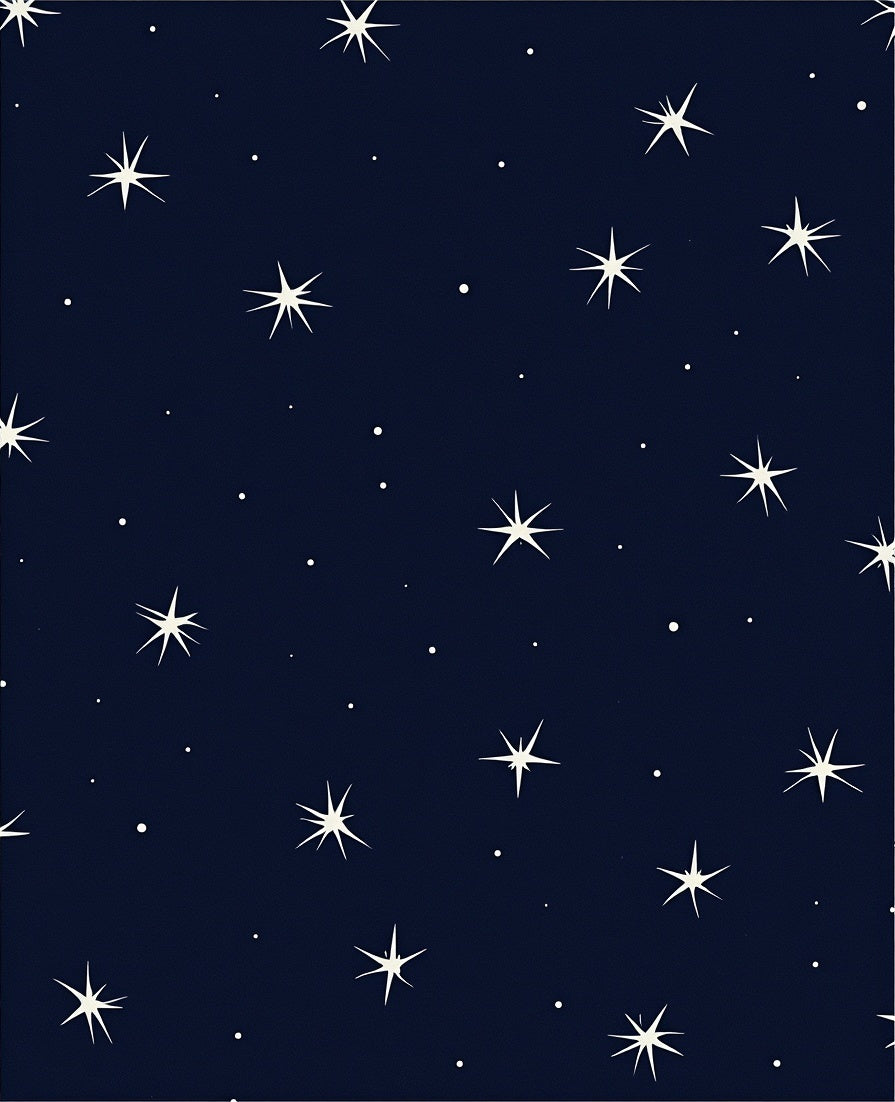 Celestial Starburst Pattern Navy Rug