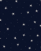Celestial Starburst Pattern Navy Rug