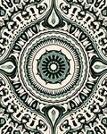 Intricate Teal Floral Mandala Design Rug