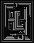 Black White Maze Pattern Rug