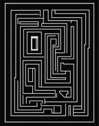 Black White Maze Pattern Rug