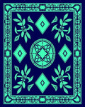 Abstract Geometric Leaf Pattern Design Rug