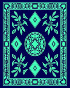 Abstract Geometric Leaf Pattern Design Rug