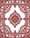 Ornate Red Floral Medallion Pattern Rug