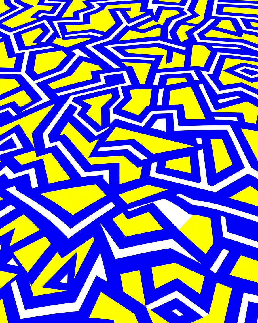 Bold Geometric Maze Pattern Rug
