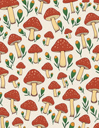 Whimsical Mushroom Bud Pattern Rug