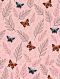 Whimsical Butterflies and Leaf Pattern Rug