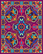 Vibrant Symmetrical Floral Mandala Pattern Rug