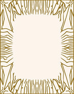 Abstract Organic Gold Border Rug