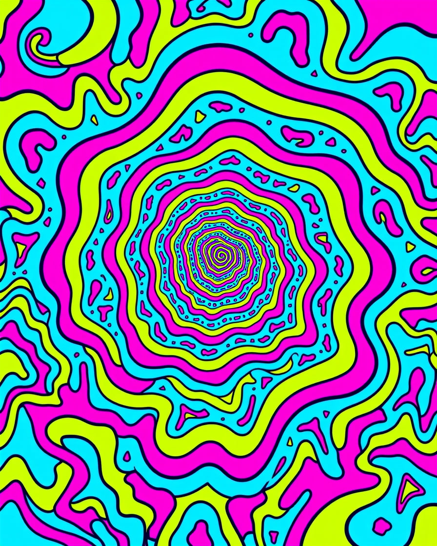 Psychedelic Swirl Neon Pop Rug