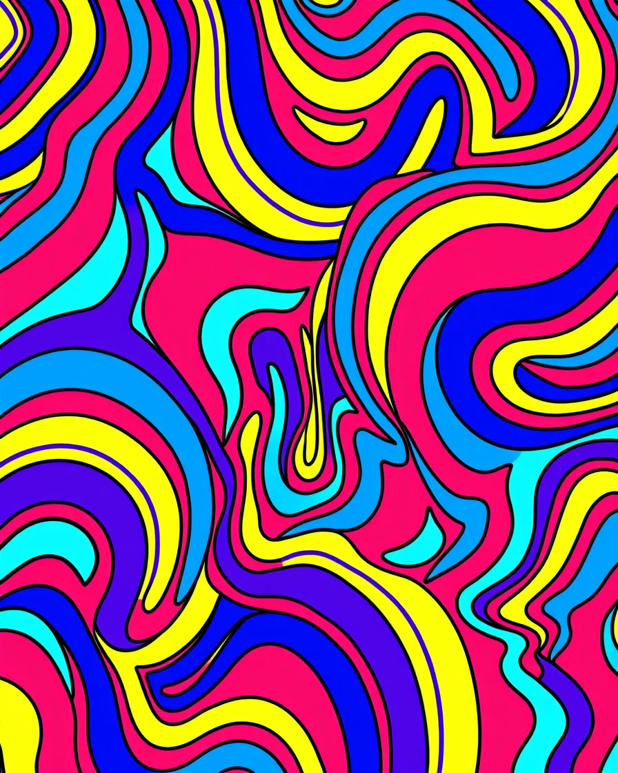 Vivid Swirls In Bright Colors Pattern Rug