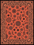 Intricate Floral Pattern Bordered Rug