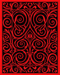 Bold Red Swirl Floral Pattern Rug