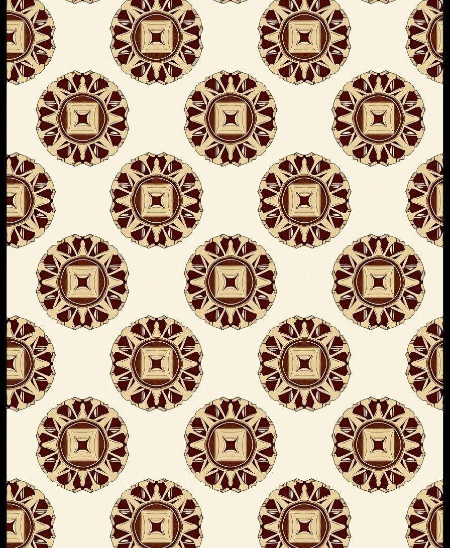 Vintage Sunburst Medallion Pattern Rug