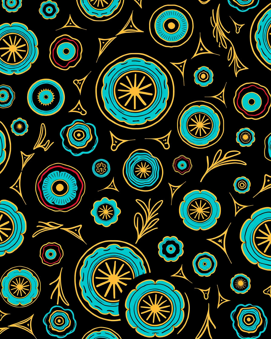 Turquoise Floral Pattern Design Rug