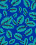 Teal Feather Pattern Rug