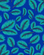 Teal Feather Pattern Rug
