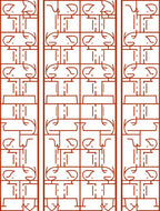 Linear Face Pattern Geometric Design Rug