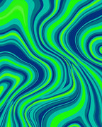 Groovy Blue Green Swirls Rug