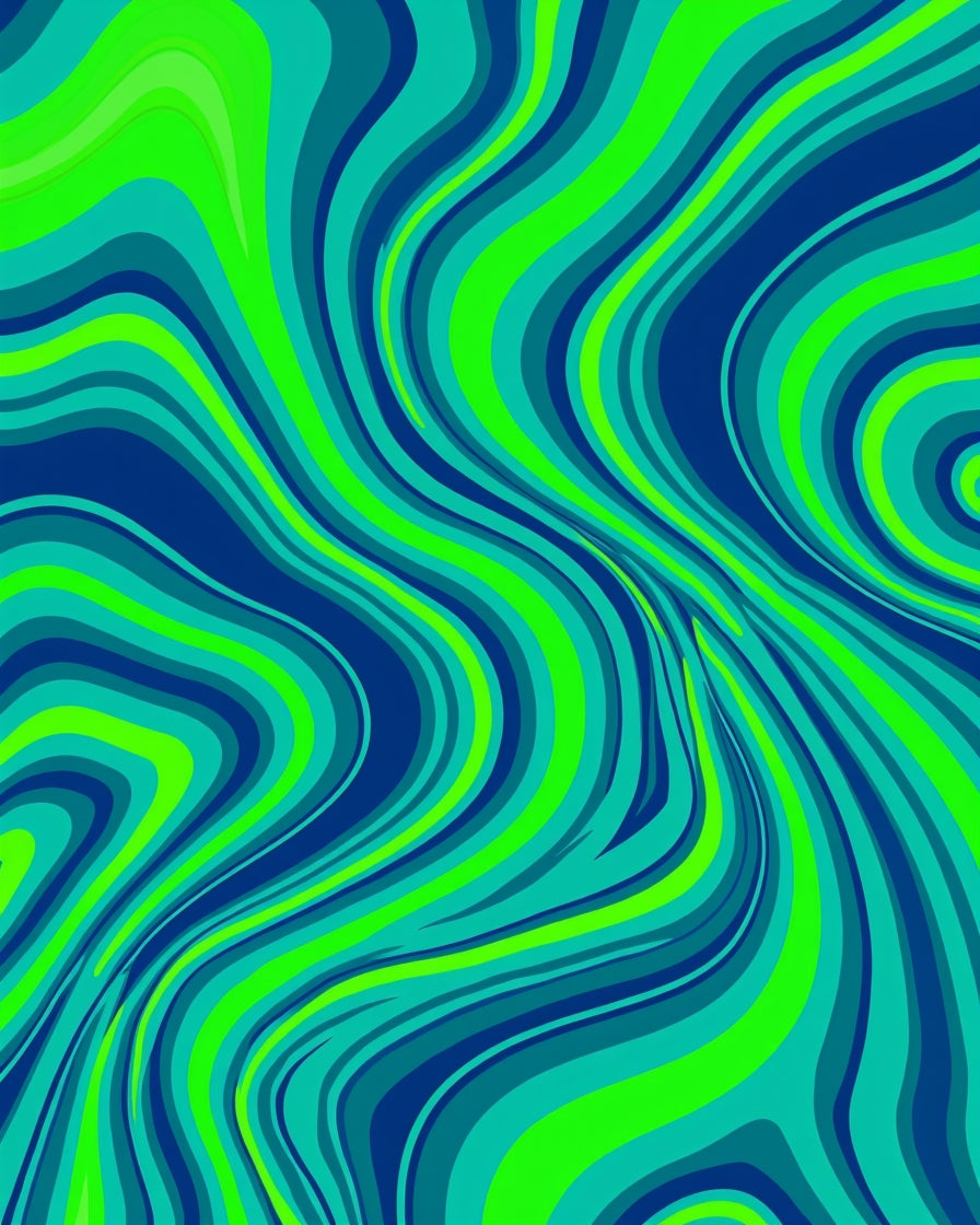 Groovy Blue Green Swirls Rug