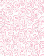 Playful Pink Swirls Pattern Design Rug