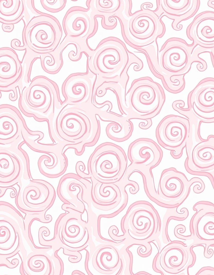 Playful Pink Swirls Pattern Design Rug