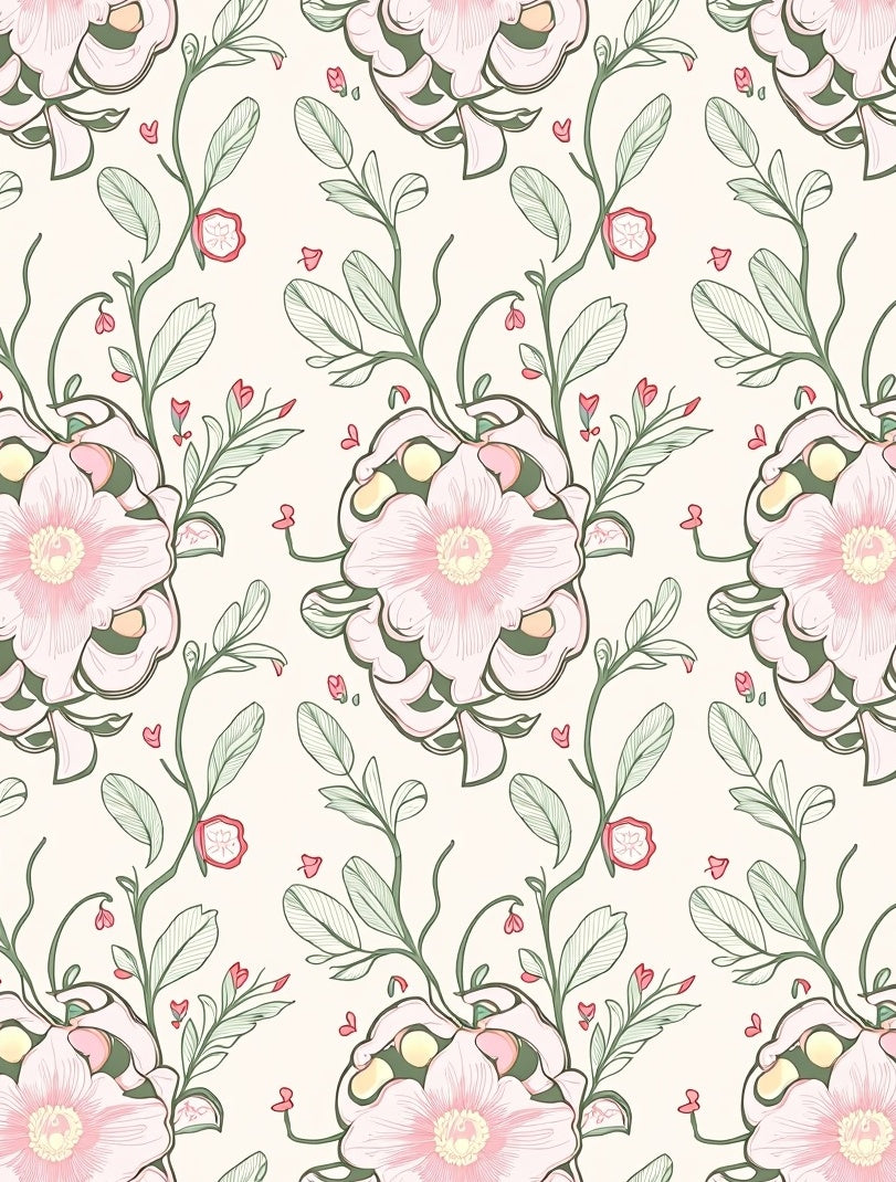 Vintage Floral Pattern With Delicate Blooms Rug