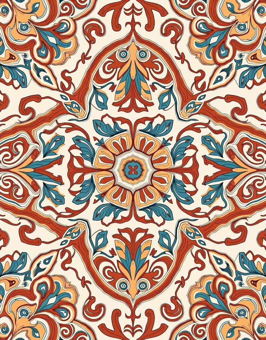 Ornate Floral Medallion Rug