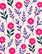 Bold Floral Branches Pattern Design Rug