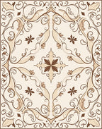 Vintage Floral Swirl Pattern Runner Rug