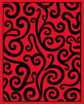 Bold Red Swirl Pattern Design Rug