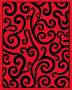 Bold Red Swirl Pattern Design Rug