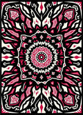 Bold Black Red Floral Mandala Design Rug