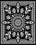 Monochromatic Floral Mandala Pattern Rug