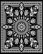 Monochromatic Floral Mandala Pattern Rug