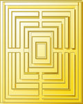 Golden Labyrinth Geometric Pattern Rug