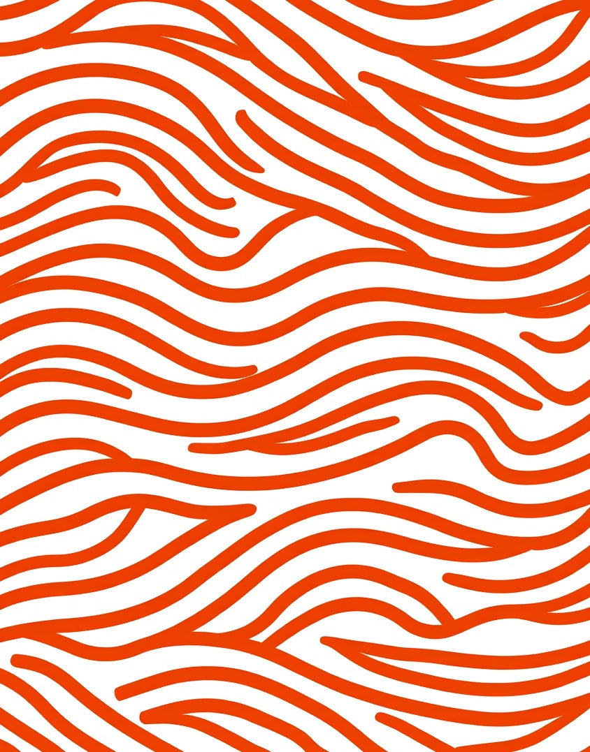 Bold Orange Wavy Line Pattern Rug