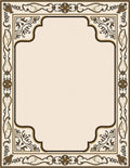Elegant Art Nouveau Floral Border Rug